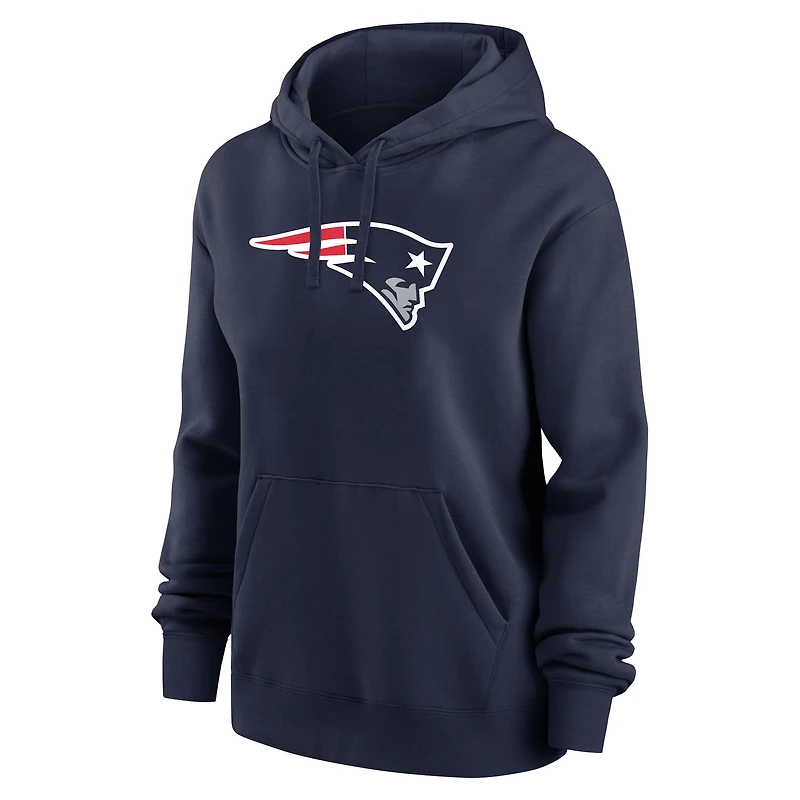 Sweat à capuche polaire Nike Drake Maye bleu marine pour femme, avec nom et numéro du joueur des New England Patriots