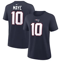 Women's Nike Drake Maye Navy New England Patriots Player Name & Number T-Shirt