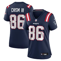 Maillot de match Nike Efton Chism III bleu marine pour femme des New England Patriots