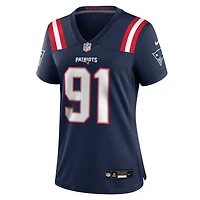 Women's Nike Elijah Ponder  Navy New England Patriots Team Game Jersey
