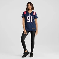 Maillot Nike Elijah Ponder bleu marine pour femme des New England Patriots
