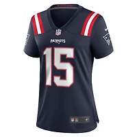 Maillot de match Nike Ezekiel Elliott bleu marine des New England Patriots pour femme