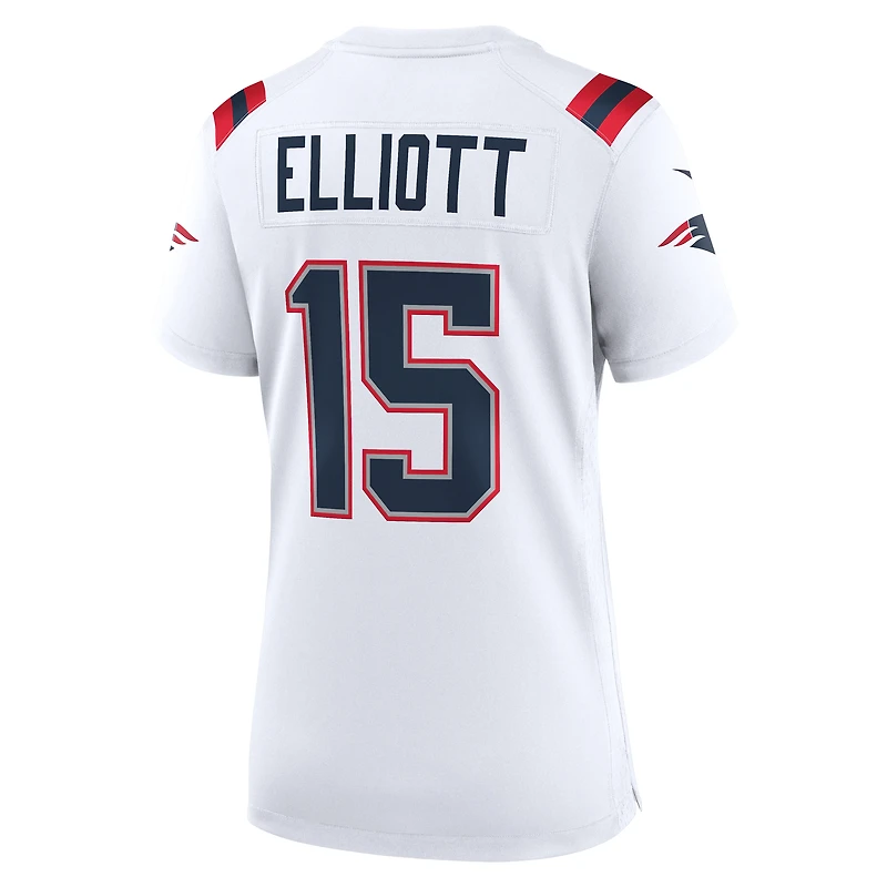 Maillot de joueur match Nike Ezekiel Elliott des New England Patriots pour femme, blanc