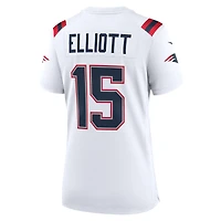 Maillot de joueur match Nike Ezekiel Elliott des New England Patriots pour femme, blanc