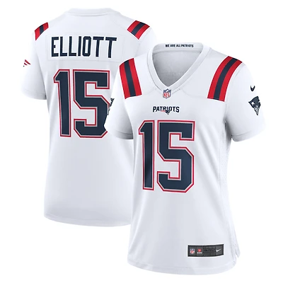 Maillot de joueur match Nike Ezekiel Elliott des New England Patriots pour femme, blanc