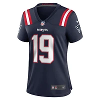 Maillot de match Nike Garrett Gilbert bleu marine des New England Patriots pour femme