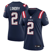 Maillot de match Nike Harold Landry bleu marine des New England Patriots pour femme