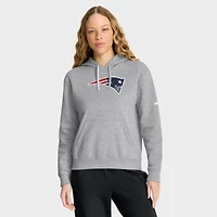 Women's Nike Heather Gray New England Patriots Club Fleece Hoodie