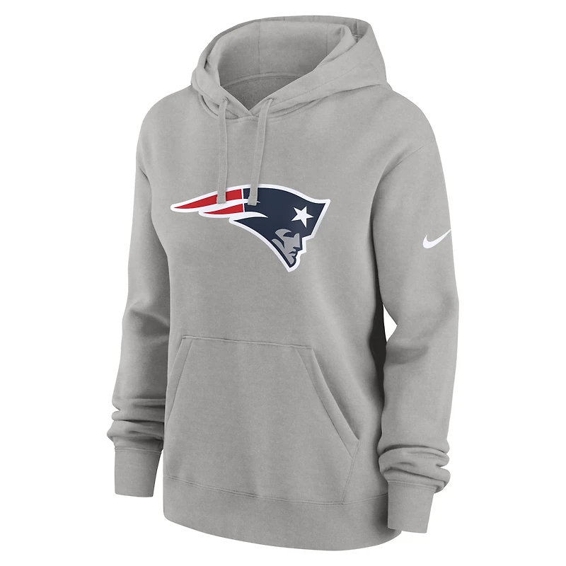 Sweat à capuche Nike gris chiné New England Patriots Club Fleece pour femme