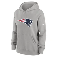 Sweat à capuche Nike gris chiné New England Patriots Club Fleece pour femme