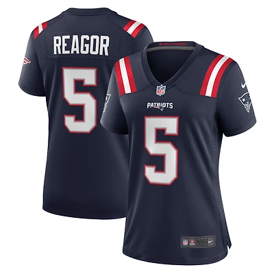 Maillot Nike Jalen Reagor bleu marine pour femme des New England Patriots