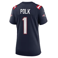 Women's Nike Ja'Lynn Polk  Navy New England Patriots Team Game Jersey