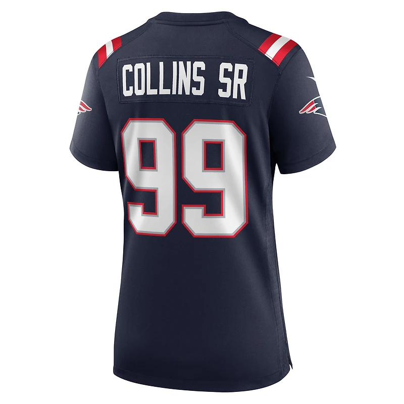 Maillot de match Nike Jamie Collins Sr. bleu marine des New England Patriots pour femme