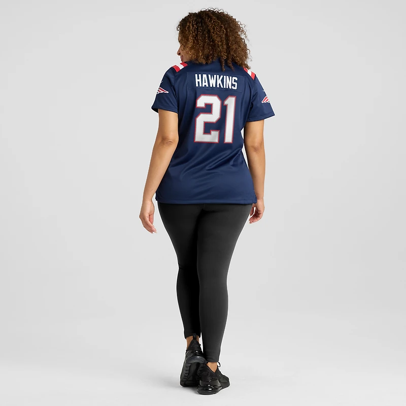 Women's Nike Jaylinn Hawkins Navy New England Patriots Game Jersey