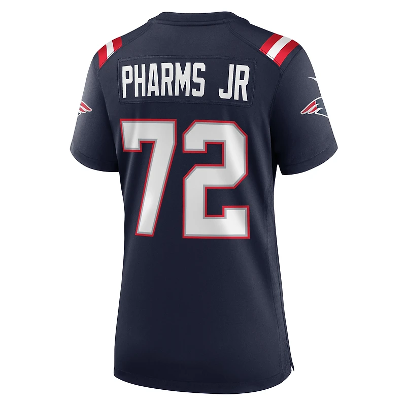 Maillot Nike Jeremiah Pharms Jr. bleu marine pour femme des New England Patriots