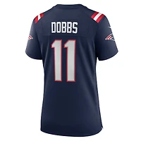 Maillot Nike Joshua Dobbs bleu marine pour femme des New England Patriots