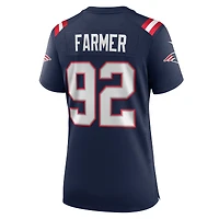 Maillot Nike Joshua Farmer bleu marine pour femme des New England Patriots