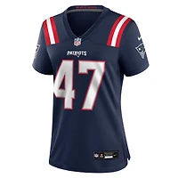 Maillot Nike Julian Ashby bleu marine pour femme des New England Patriots