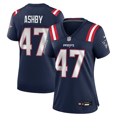 Maillot Nike Julian Ashby bleu marine pour femme des New England Patriots