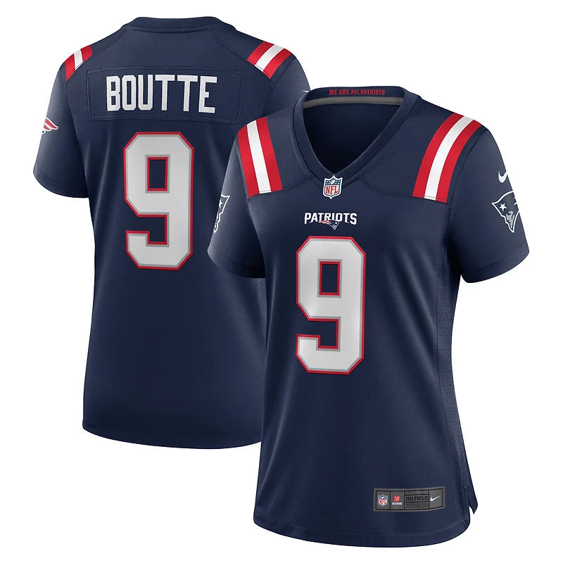 Maillot Nike Kayshon Boutte bleu marine pour femme des New England Patriots