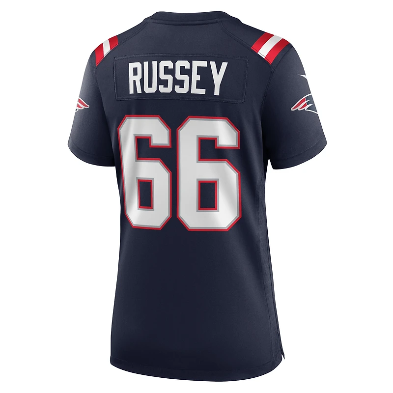 Maillot Nike Kody Russey bleu marine des New England Patriots pour femme