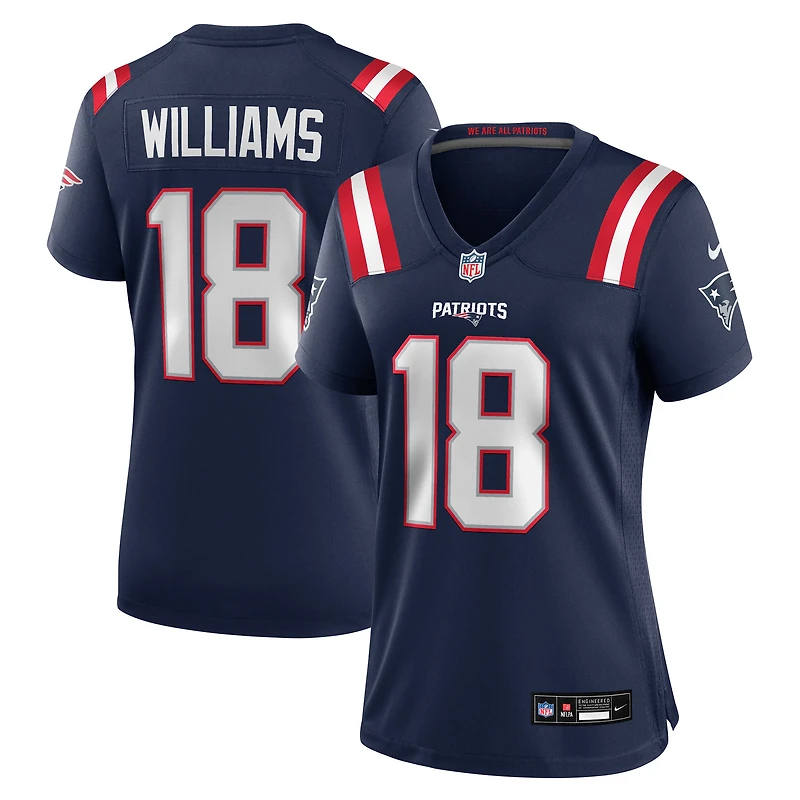 Maillot Nike Kyle Williams bleu marine pour femme des New England Patriots