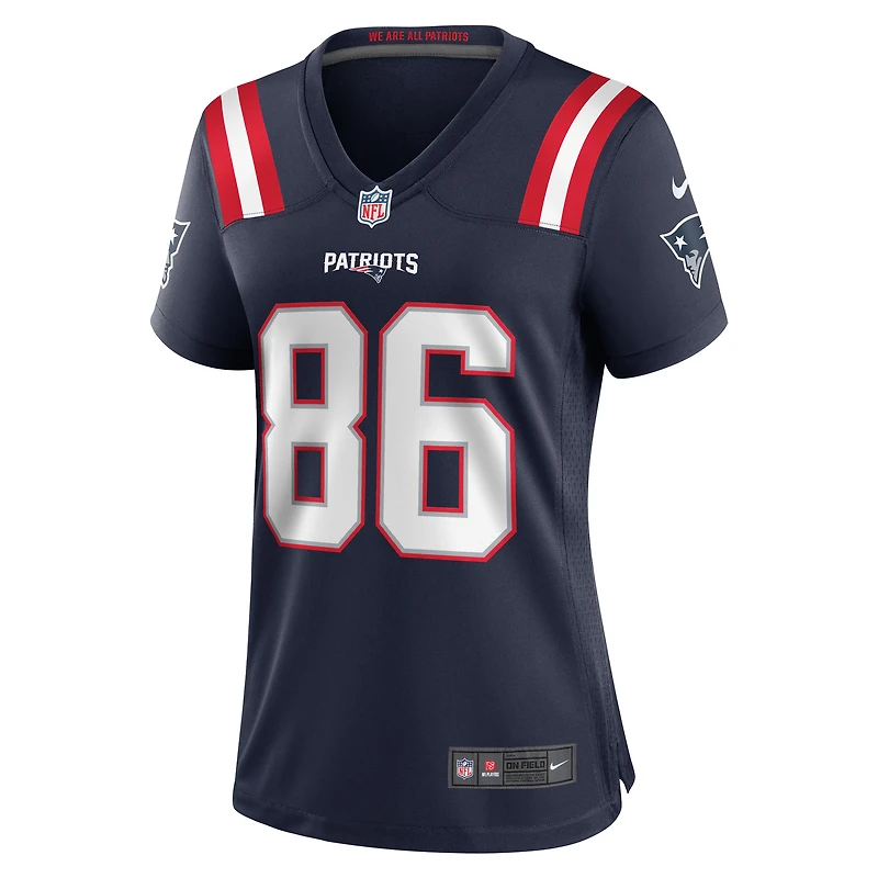 Maillot de match Nike Lynn Bowden Jr. bleu marine des New England Patriots pour femme