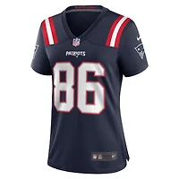Maillot de match Nike Lynn Bowden Jr. bleu marine des New England Patriots pour femme
