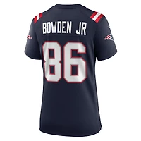 Maillot de match Nike Lynn Bowden Jr. bleu marine des New England Patriots pour femme
