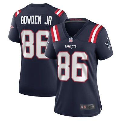 Maillot de match Nike Lynn Bowden Jr. bleu marine des New England Patriots pour femme