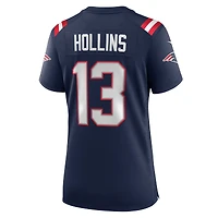 Maillot Nike Mack Hollins bleu marine pour femme des New England Patriots