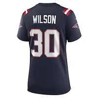Maillot de match Nike Mack Wilson des New England Patriots pour femme, bleu marine