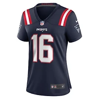Maillot de match Nike Malik Cunningham bleu marine des New England Patriots pour femme