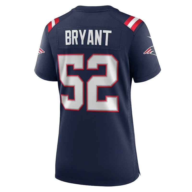 Maillot Nike Marcus Bryant bleu marine pour femme des New England Patriots