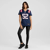 Maillot Nike Marcus Bryant bleu marine pour femme des New England Patriots