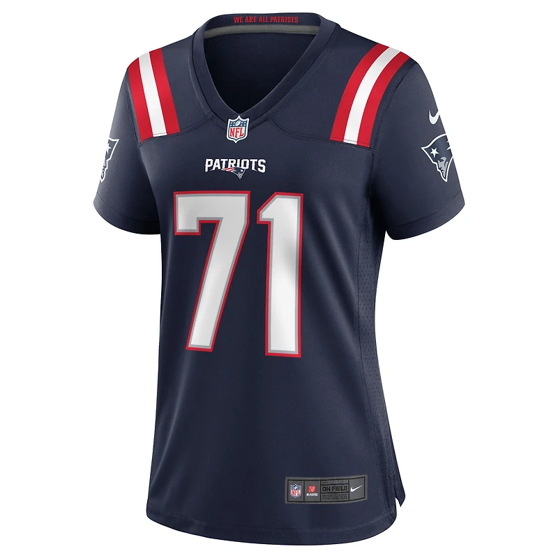 Maillot Nike Mike Onwenu bleu marine des New England Patriots pour femme