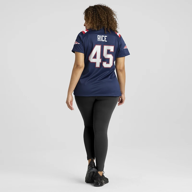 Women's Nike Monty Rice  Navy New England Patriots Game Jersey