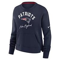 Sweat-shirt polaire montant Nike New England Patriots bleu marine pour femme