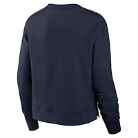 Women's Nike Navy New England Patriots High Hip Fleece Pullover Sweatshirt