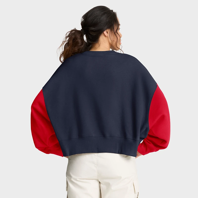 Sweat-shirt oversize à blocs de couleurs Nike bleu marine New England Patriots pour femme