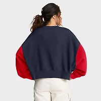 Sweat-shirt oversize à blocs de couleurs Nike bleu marine New England Patriots pour femme