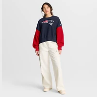 Sweat-shirt oversize à blocs de couleurs Nike bleu marine New England Patriots pour femme