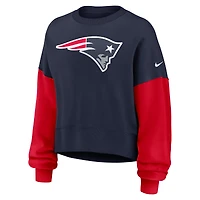 Sweat-shirt oversize à blocs de couleurs Nike bleu marine New England Patriots pour femme