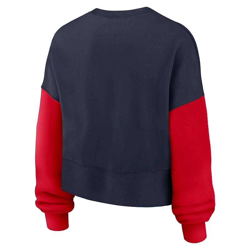Sweat-shirt oversize à blocs de couleurs Nike bleu marine New England Patriots pour femme