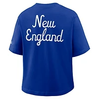 T-shirt Nike bleu marine New England Patriots Rewind pour femme