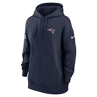 Sweat à capuche en molleton Nike New England Patriots Sideline Club pour femme - Bleu marine