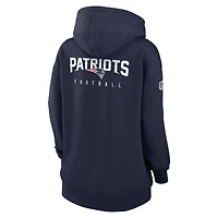 Women's Nike Navy New England Patriots Sideline Club Fleece Pullover Hoodie