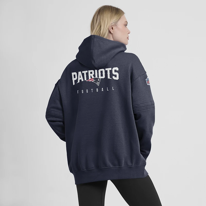 Women's Nike Navy New England Patriots Sideline Club Fleece Pullover Hoodie