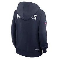 Sweat à capuche Nike Dri-FIT bleu marine pour femme des New England Patriots Sideline Standard Issue Initial Home