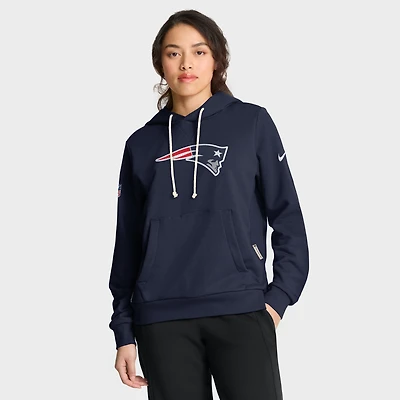 Sweat à capuche Nike Dri-FIT bleu marine pour femme des New England Patriots Sideline Standard Issue Initial Home